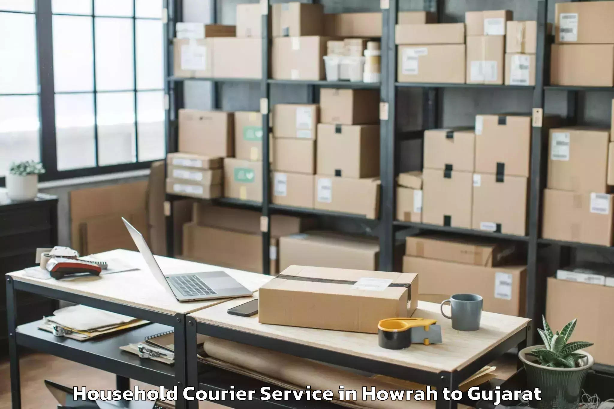 Book Howrah to Vadnagar Household Courier Online